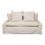 Crate & Barrel Cream Loveseat With Removable Slipcover and Cushions For Sale