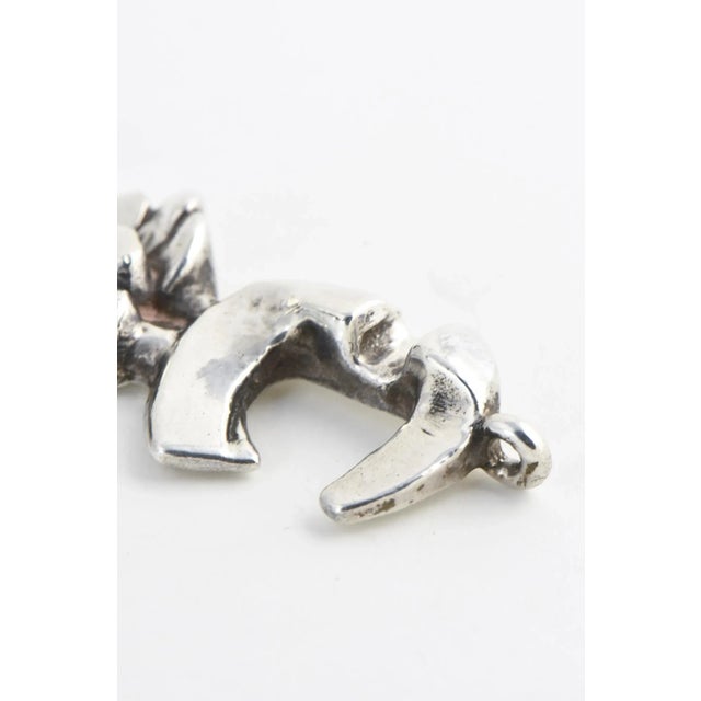 Mid 20th Century Modernist Rachel Gera Sterling Flower Pendant For Sale - Image 5 of 7