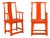 "The Lava Chair", Yoke Back Armchairs with Custom Deep Orange Lacquer - A Pair For Sale