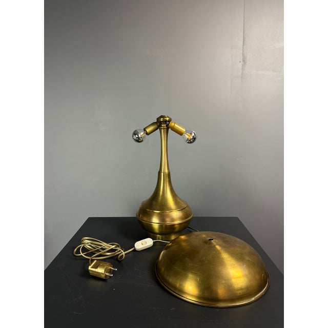 Mid-Century Modern Italian Brass Dome Mushroom Table Lamp, 1960s For Sale - Image 6 of 18