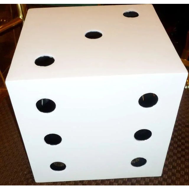 Vintage Monumental Belgium Metal Black & White Sculptural Dice Cube Sculpture, 1940's For Sale - Image 4 of 9