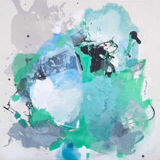 "How Soon Is Now?" Green Gestural Abstract Painting For Sale