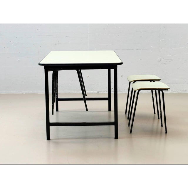 Black Vintage Kelko Table Set with Lacquered Stools, 1960s, Set of 5 For Sale - Image 8 of 16