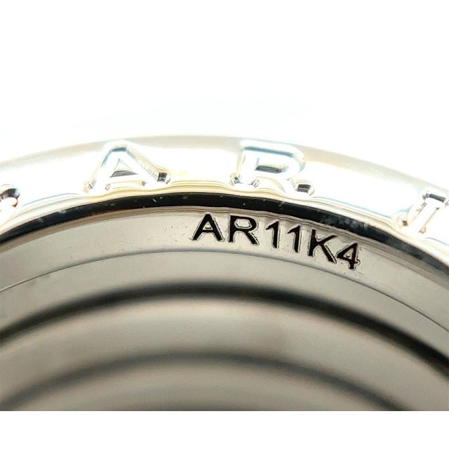 Mid 20th Century Bvlgari B.zero1 Four Band Ring in 18k White Gold w/Cert Size 5 / EU 50 For Sale In Miami - Image 6 of 8
