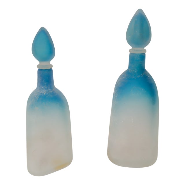 Murano Glass Bottles from Cenedese, 1970s, Set of 2 For Sale