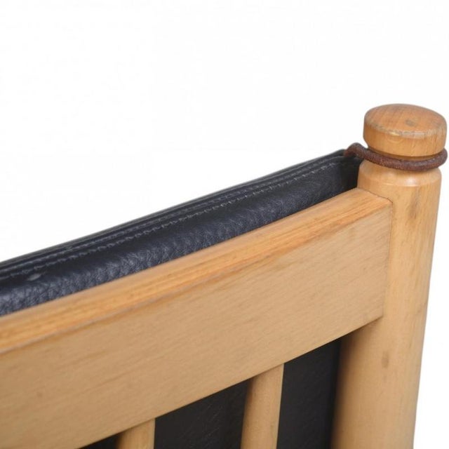 Spokeback Sofa in Black Leather by Børge Mogensen, 1988 For Sale - Image 14 of 18