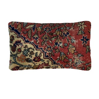 Large Vintage Turkish Handmade Rug Cushion Cover For Sale