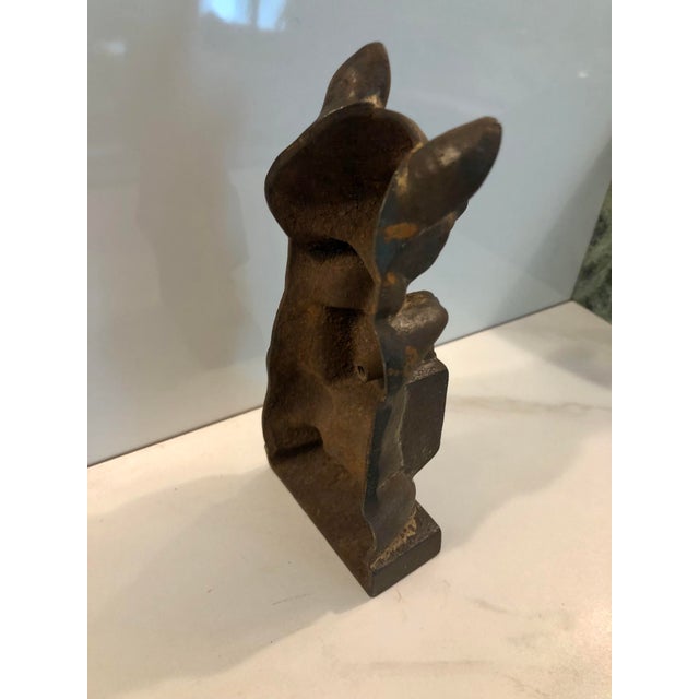 1950s Cast Iron “Thrifty the Wise Pig” Doorstop / Bookend For Sale - Image 4 of 8