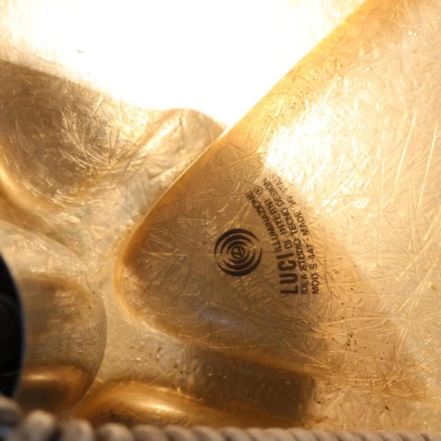 Brass and Fiberglass S447 Pendant Lamp by Idea Studio Tecno for Luci Italia, 1970s For Sale - Image 9 of 10