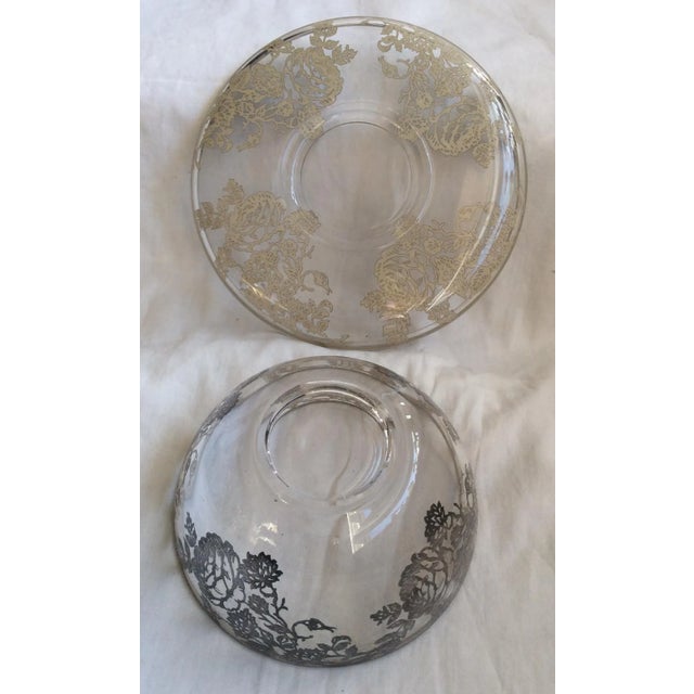 1940s Sterling Silver Overlay Bowl and Saucer For Sale - Image 5 of 6