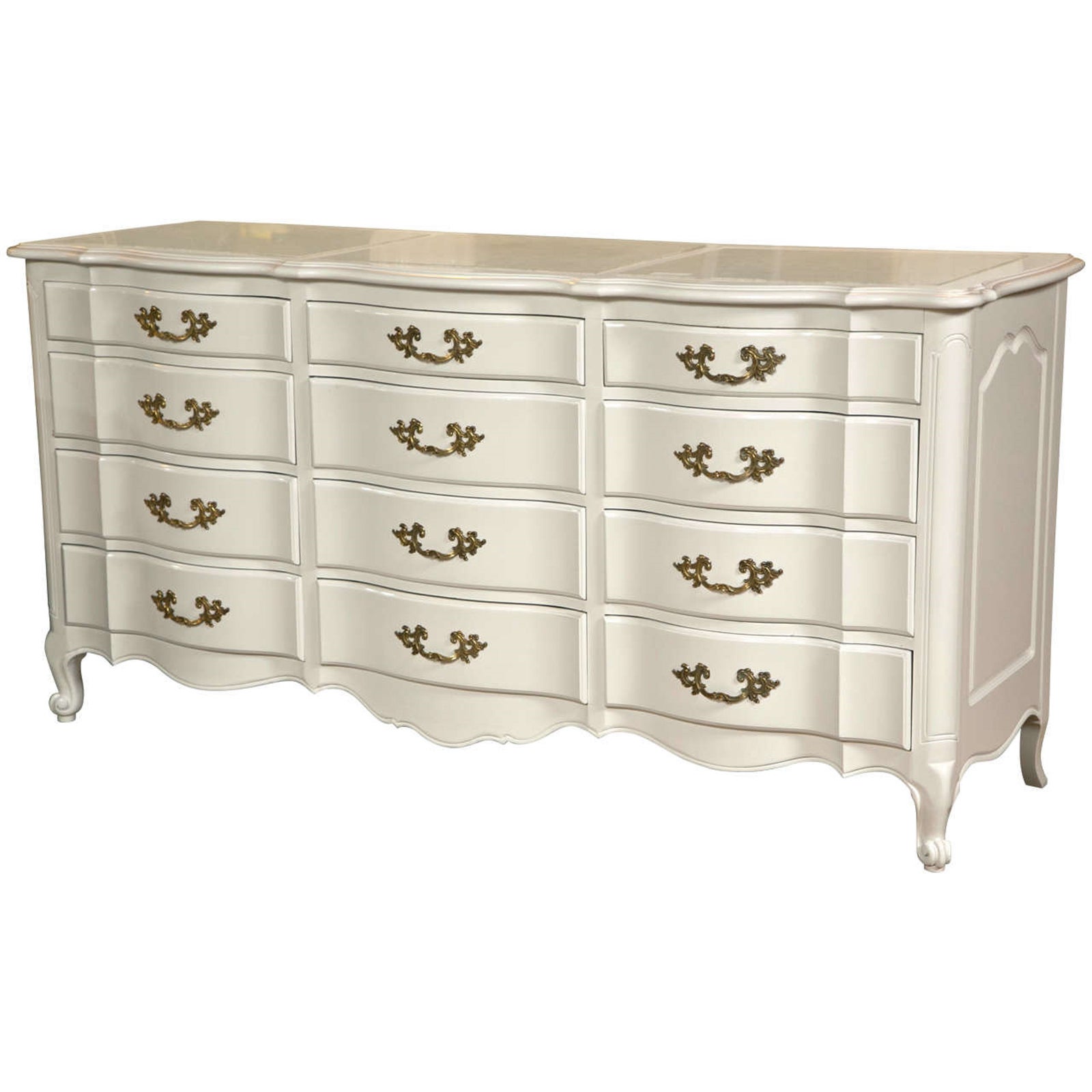 White TwelveDrawer Triple Dresser with Marble Top Chairish