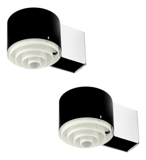 Black and White Metal Wall Sconces from Novalux France, 1950s, Set of 2