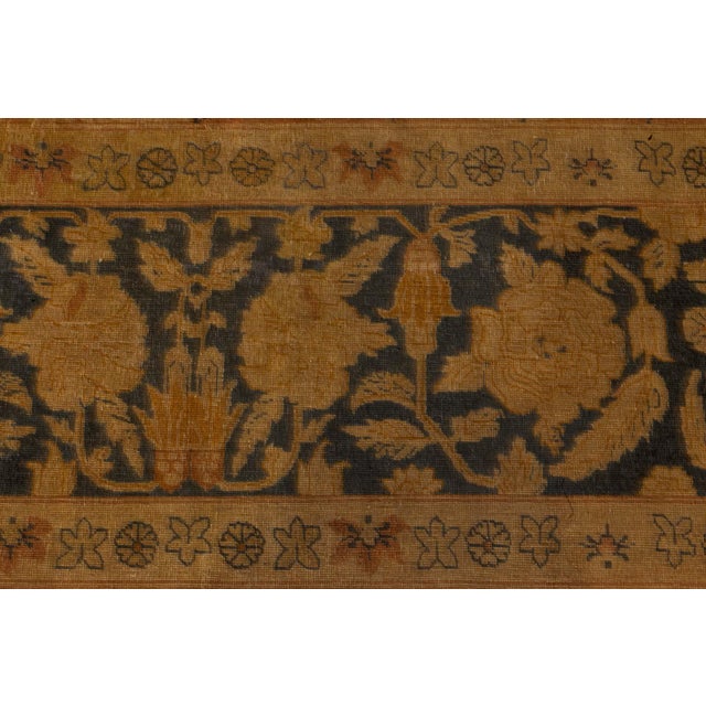 Textile Authentic Indian Botanic Handmade Wool Carpet For Sale - Image 7 of 9