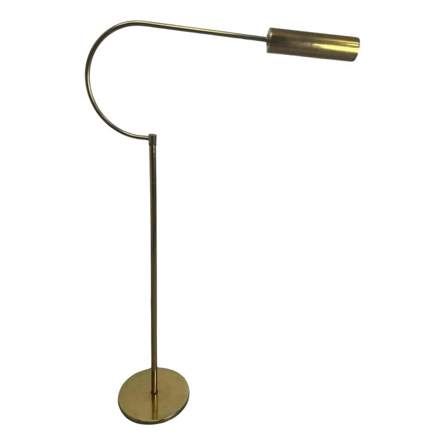 Italian, Brass Plated Steel Reading Floor Lamp by Raymor. For Sale