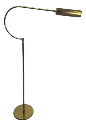 Italian, Brass Plated Steel Reading Floor Lamp by Raymor.