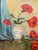 Red Oil on Board, Summer Poppies, Signed, French, c.1960 For Sale - Image 8 of 17
