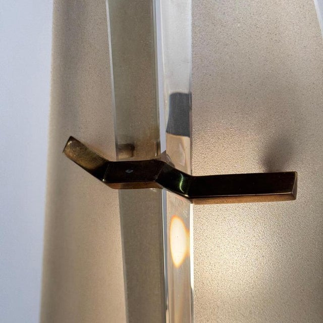 Vintage Model 1943 Wall Lights in Frosted and Bevelled Glass by Max Ingrand for Fontana Arte, 1950s, Set of 2 For Sale - Image 11 of 18