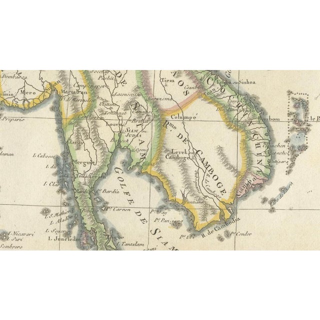 Antique Map of Southeast Asia by Bonne, 1787 For Sale - Image 6 of 11