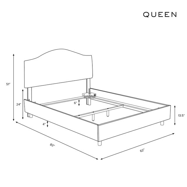 Ashland Bed in Ink Classic Velvet, Queen For Sale In Chicago - Image 6 of 7