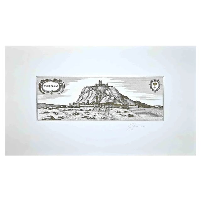 Bettino Craxi, Radicofani, Original Etching, 1980s For Sale