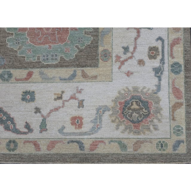 Square Turkish Oushak Rug 9'11" x 10'8" For Sale - Image 4 of 8