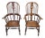 Antique Victorian Yew Wood Broad Arm Windsor Chairs – Pair For Sale