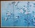 Lovely Chinese 4-panel folding painted silk screen depicts Blue Jay birds on a branch of big Magnolia Tree. Unsigned....