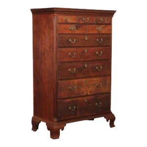 Antique 18th Century American Chippendale Style Mahogany High Chest