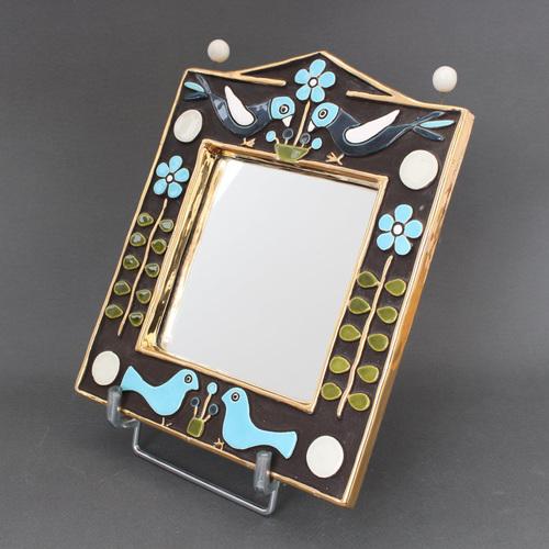 Vintage Ceramic Wall Mirror by Mithé Espelt, 1970s For Sale - Image 9 of 18