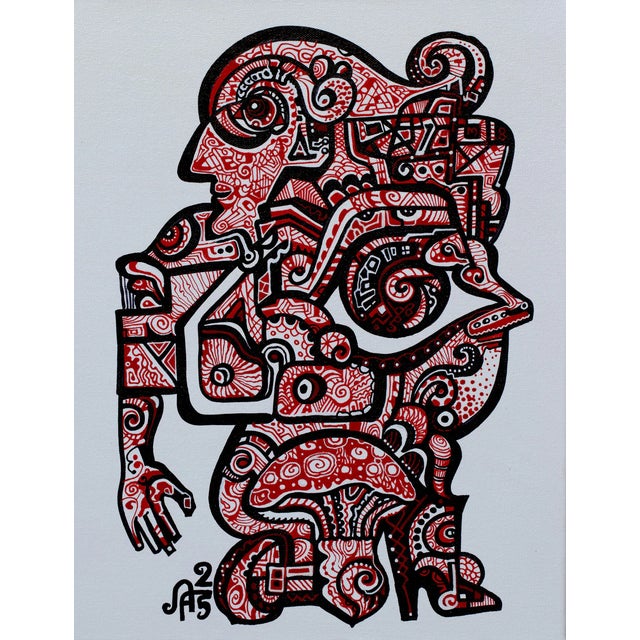 This is a one-of-a-kind original cubist painting by San Diego artist, Alexander Arshansky. Its dimensions are 18" x 14" x...