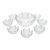 Vintage Blenko Lotus Bowl Set Clear Textured Art Glass Salad Berry - 9 pcs For Sale