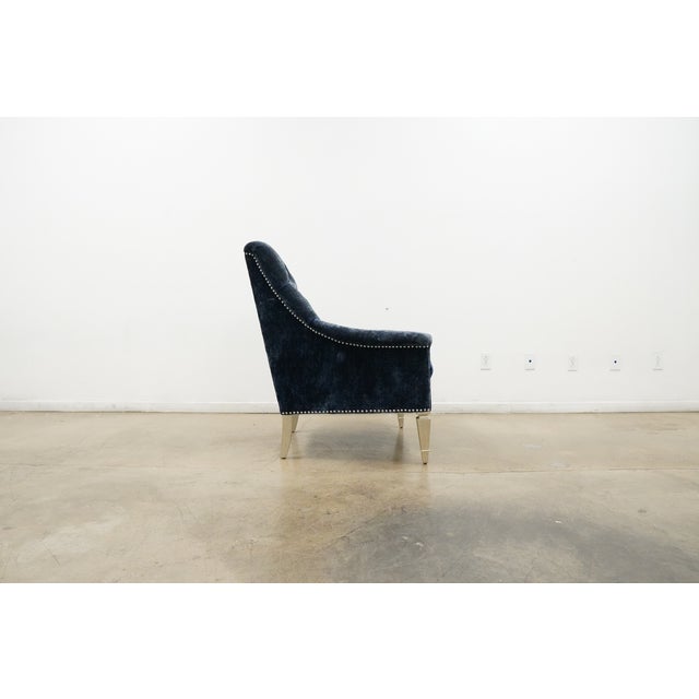 Traditional Tufted Velvet Accent Chair For Sale In Austin - Image 6 of 12