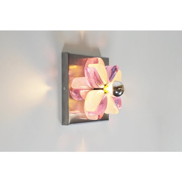 Brutalist Glass Wall Sconces by Albano Poli for Poliarte, Italy, 1970s, Set of 2 For Sale - Image 6 of 9