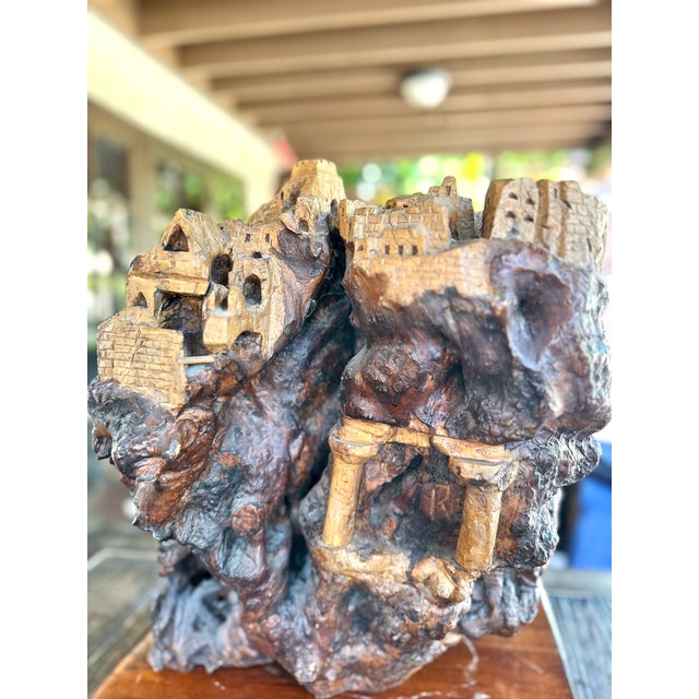 Exceptional Early 20th Century Olivewood Root Architectural Sculpture of Ancient Jerusalem For Sale - Image 13 of 18