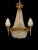 A stunning 20th century Ormolu and glass tent and bag chandelier, with frosted flame glass shades. Mounted ormolu and...