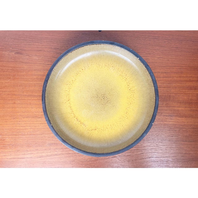 Mid-Century Modern Large Mid-Century Modern Danish Studio Pottery Yellow Bowl from Frank Keramik, 1960s For Sale - Image 3 of 17
