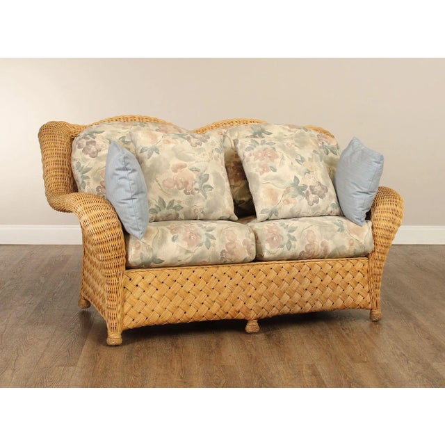 Quality Vintage Wicker Loveseat Sofa For Sale - Image 4 of 12
