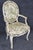 Textile Pair of Distressed French Louis XV Style Painted Arm Chairs W/ Toile Upholstery For Sale - Image 7 of 14