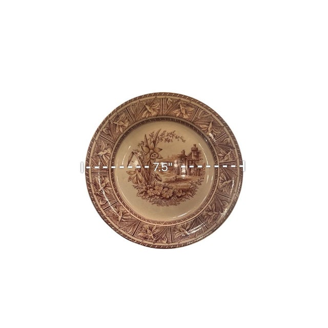 1882 w.h. Grindley ‘Daffodil’ Ironstone 7.5” Salad Plate For Sale In Chicago - Image 6 of 6
