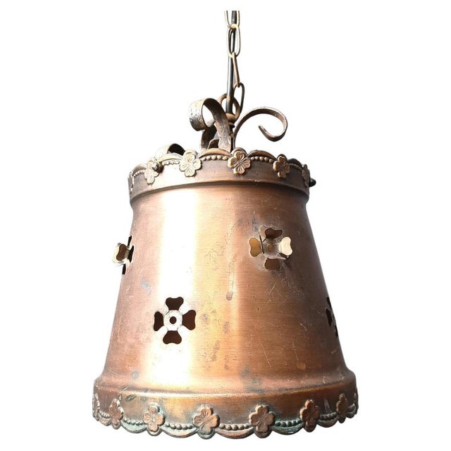 Brutalist Copper Pendant Light, 1970s For Sale - Image 11 of 11