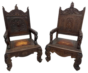 Set of 19th Century Indian Armchairs