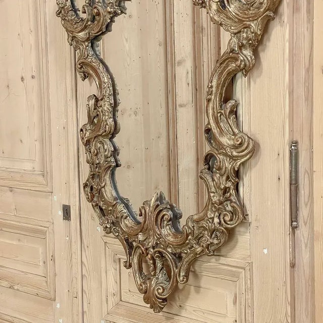 Antique Italian Baroque Giltwood Wall Mirror For Sale - Image 10 of 12