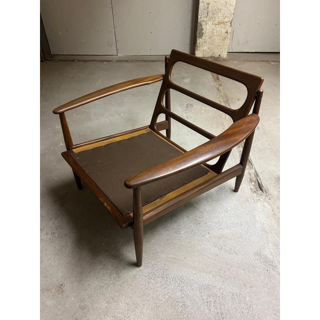 Brown Vintage Scandinavian Lounge Chairs by Grete Jalk for Poul Jeppesens Møbelfabrik, 1960s, Set of 2 For Sale - Image 8 of 12