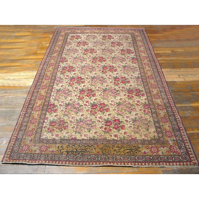 Antique Persian Ashar Rug, Size: 4'4"x7'3" Antique Afshar Persian Ivory 1857 Rug, Country of Origin: Iran / Persia, Circa...