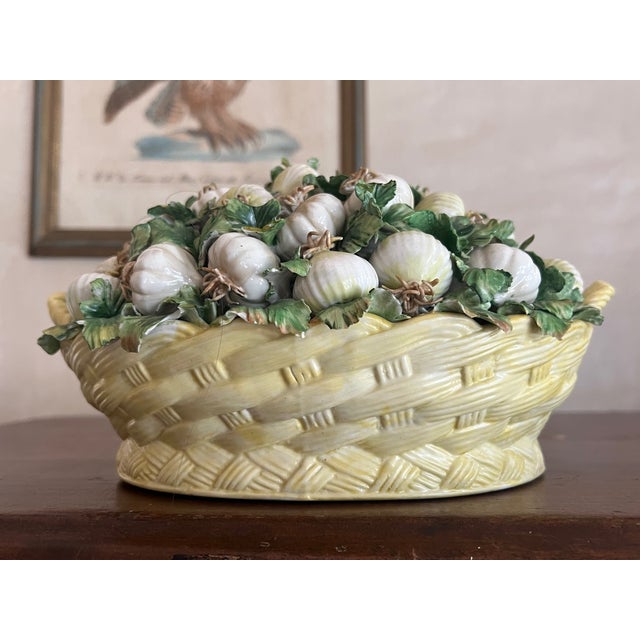 Mid Century Mottahedeh Ceramic Basket of Garlic For Sale - Image 11 of 14