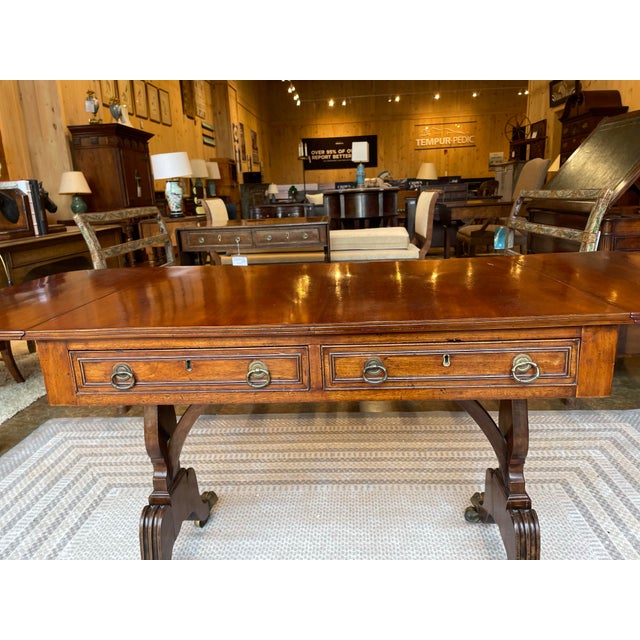 Wood English Regency Mahogany Drop-Leaf Sofa Table With Paw Feet, c.1815 For Sale - Image 7 of 10