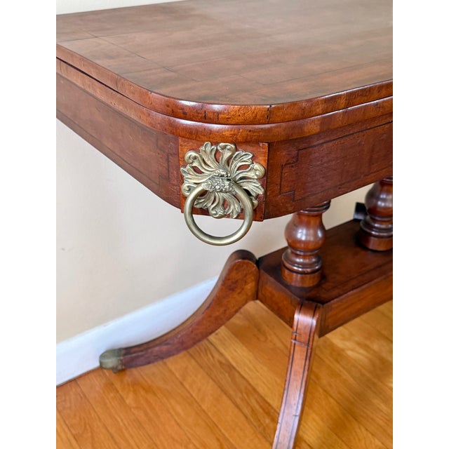 Antique Flip Top Convertible Console to Game Table For Sale - Image 9 of 13
