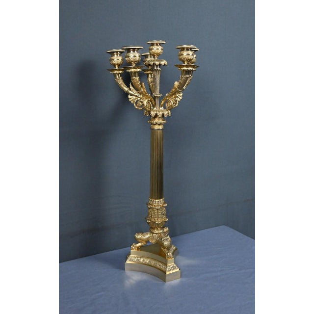 Antique Candelabra in Gilt Bronze, 1800s For Sale - Image 4 of 18