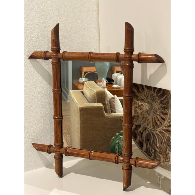 Antique Petite French Faux Bamboo Mirror For Sale - Image 4 of 18