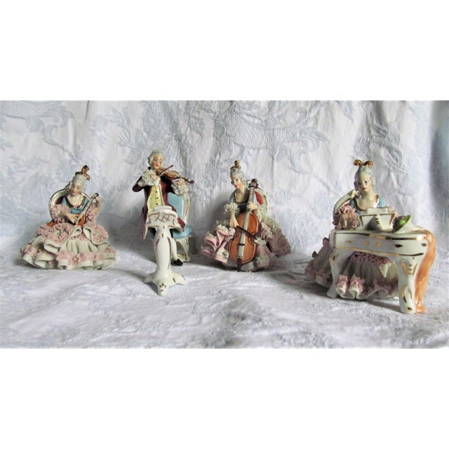 Vintage Dresden Art Lace Figurines, 1960s, Set of 5 For Sale - Image 3 of 11